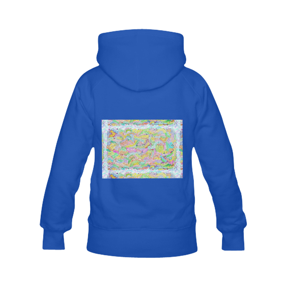 blue artist names and other art words women's hoodie Women's Classic Hoodies (Model H07)