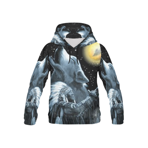 Embrace The Wolf Spirit All Over Print Hoodie for Kid (USA Size) (Model H13)