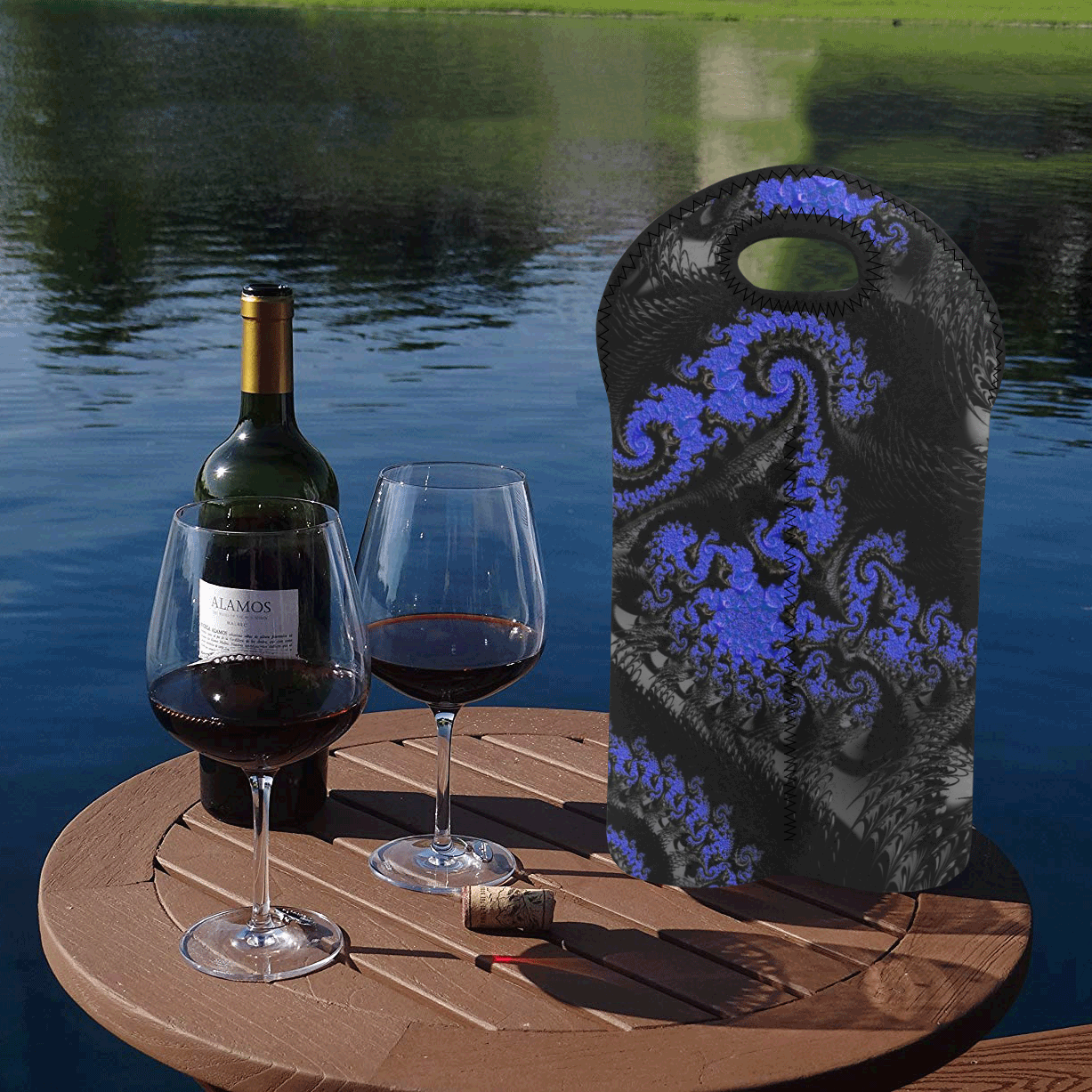 Amazing fractal 44B by JamColors 2-Bottle Neoprene Wine Bag