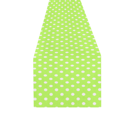 Mint green polka dots Table Runner 16x72 inch