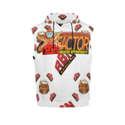 Sleeveless Hoodie Seamless pattern (white) - RBN XFACTOR All Over Print Sleeveless Hoodie for Men (Model H15)