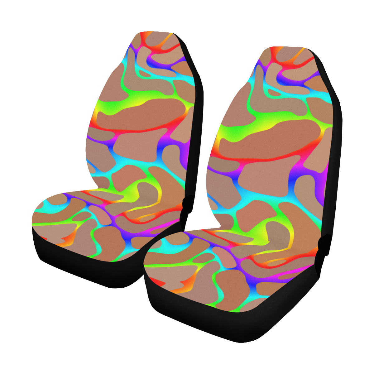 Colorful wavy shapes Car Seat Covers (Set of 2)