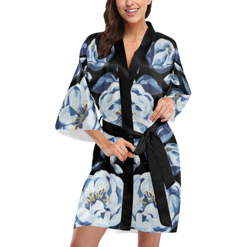 Blue Full Bloom Kimono Robe
