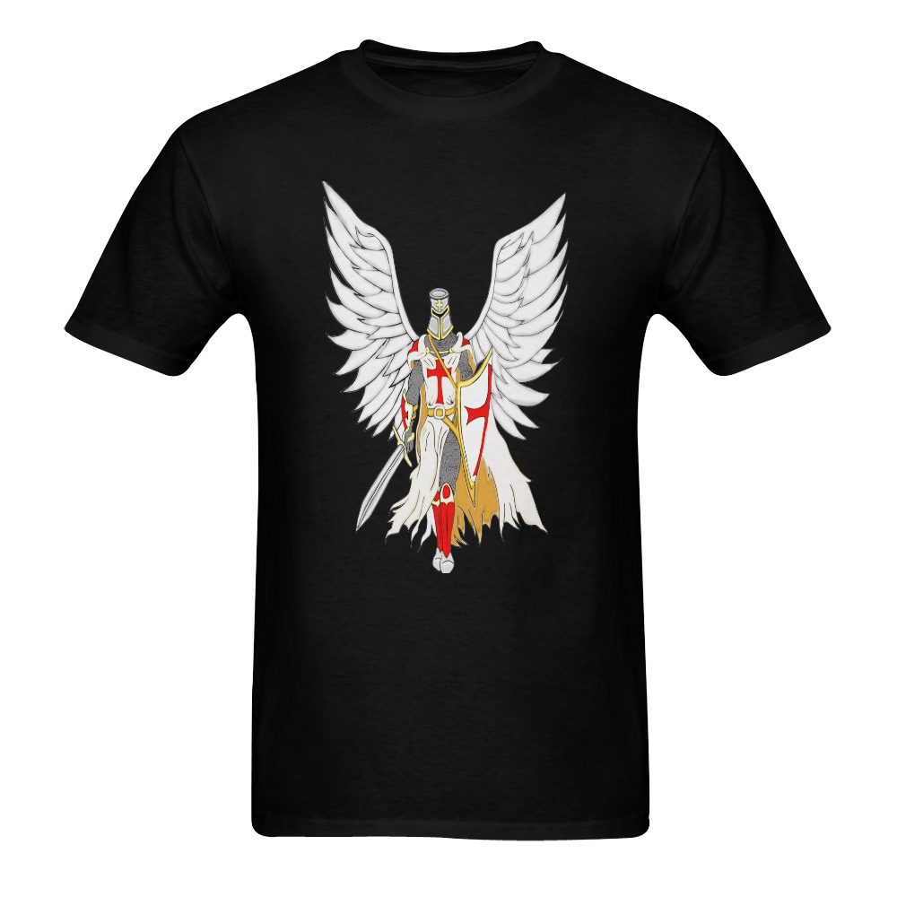 Knights Templar Angel Black Men's T-shirt in USA Size (Front Printing Only) (Model T02)
