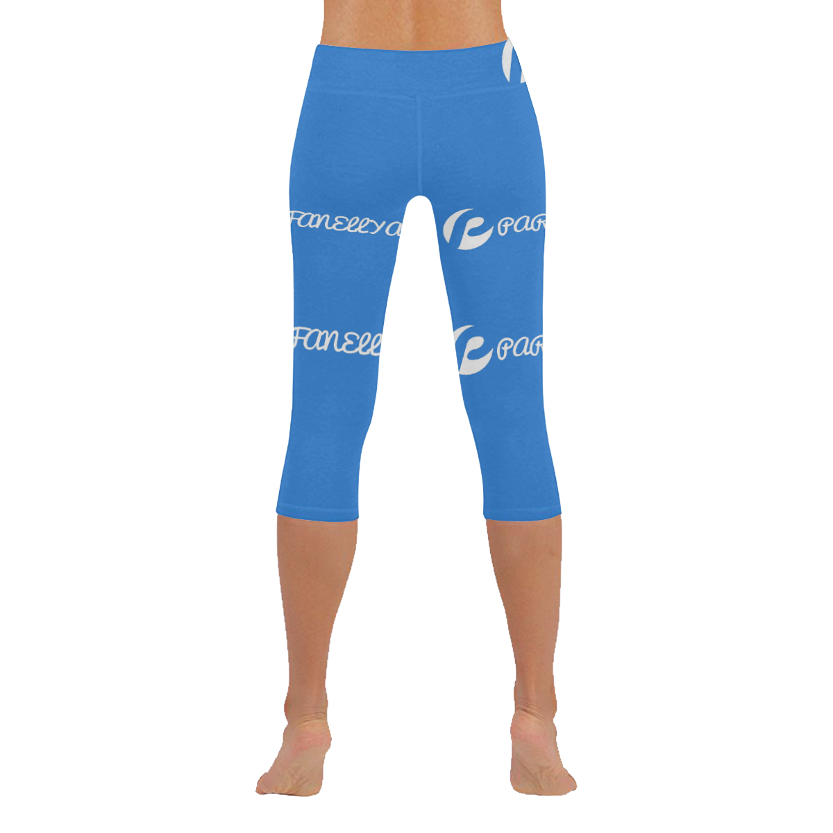 Parafanellya Light Blue Ladies Leggings Women's Low Rise Capri Leggings (Invisible Stitch) (Model L08)
