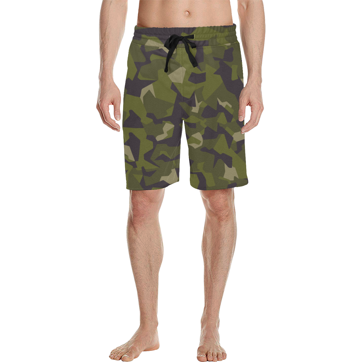 Swedish M90 woodland camouflage Men's All Over Print Casual Shorts (Model L23)