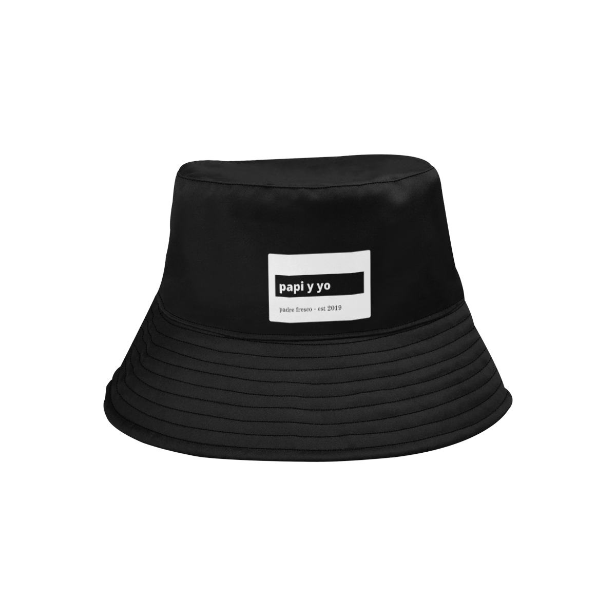 Padre Fresco Black All Over Print Bucket Hat for Men