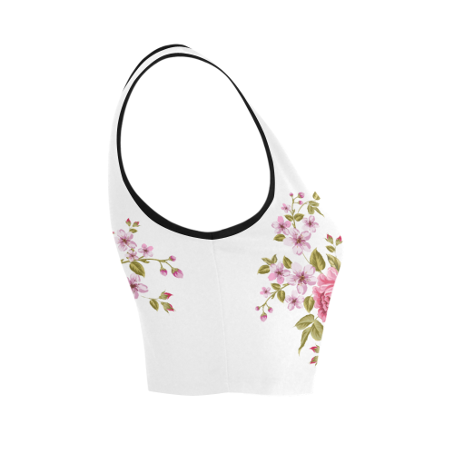 Pure Nature - Summer Of Pink Roses 1 Women's Crop Top (Model T42)