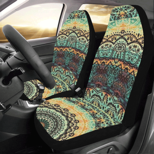 Indian Paisley Mandala Half Car Seat Covers (Set of 2)