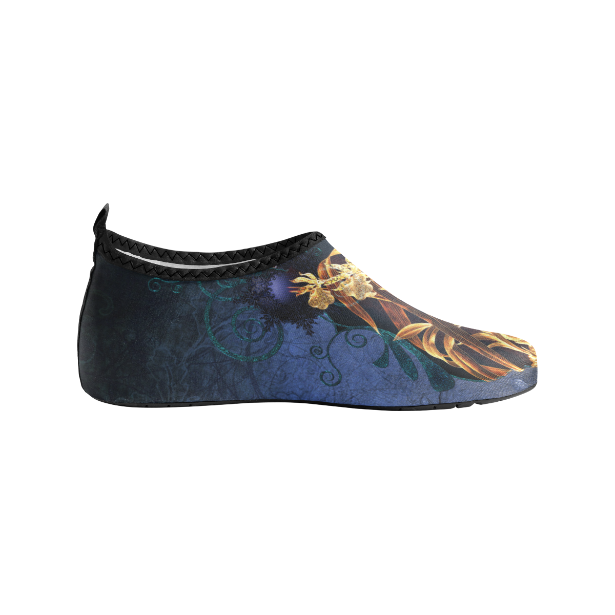 Beautiful flowers on vintage background Women's Slip-On Water Shoes (Model 056)