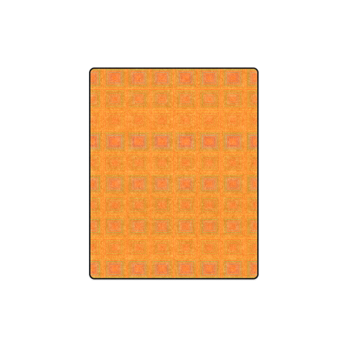 Orange reddish multicolored multiple squares Blanket 40"x50"