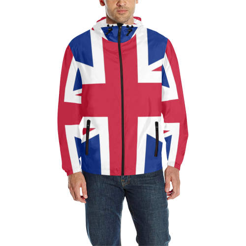 Union Jack Flag of Great Britain All Over Print Quilted Windbreaker for Men (Model H35)