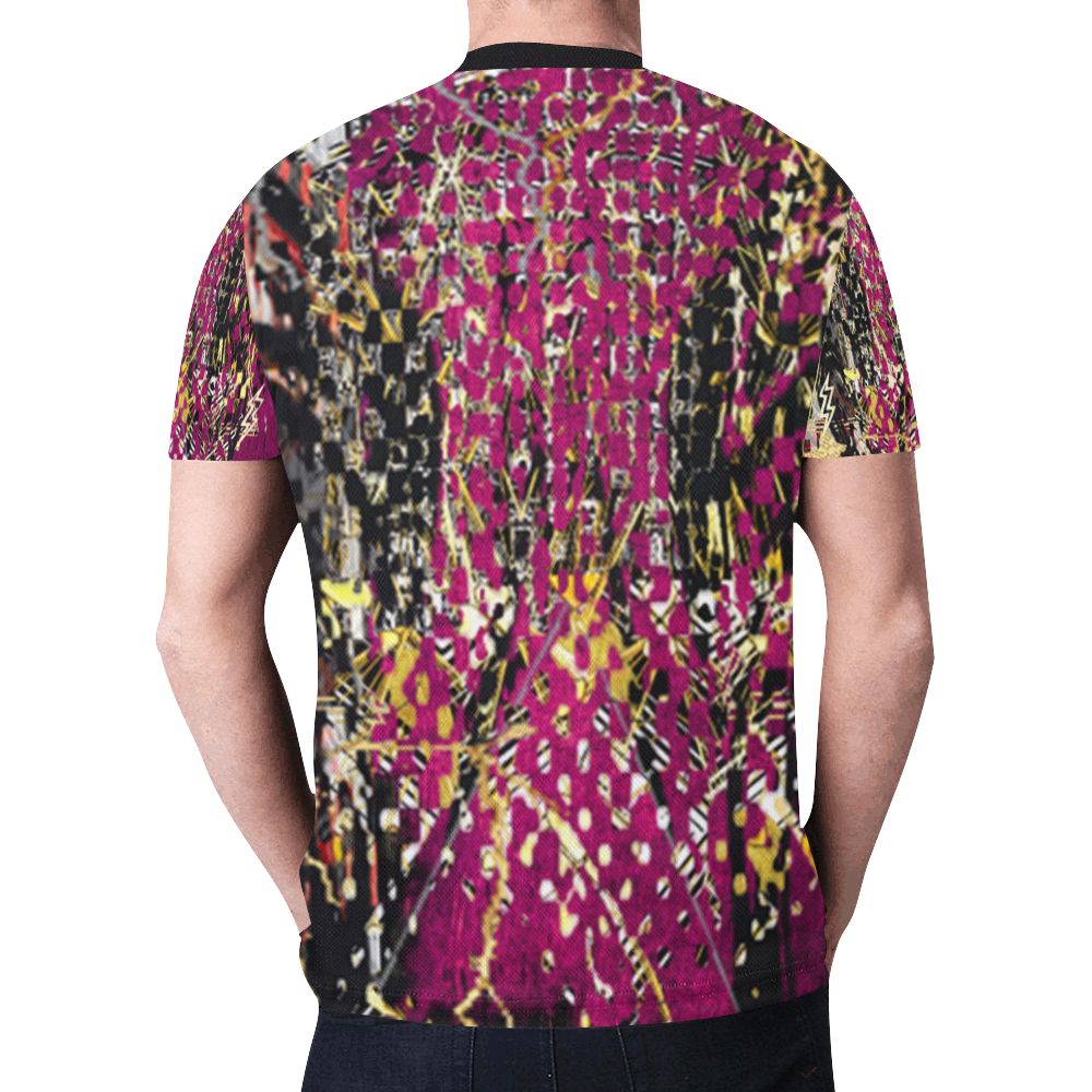 Off the trails purple black and gold many layers Mens Tshirt by FlipStylez Designs New All Over Print T-shirt for Men (Model T45)