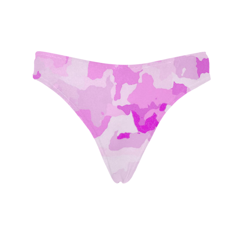 camouflage soft pink Women's All Over Print Thongs (Model L30)