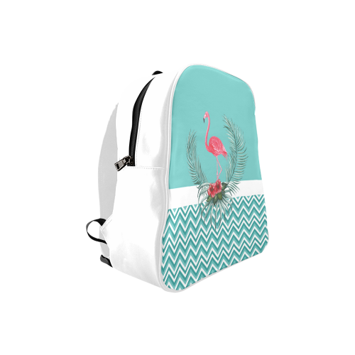 Retro Flamingo Chevron School Backpack (Model 1601)(Small)