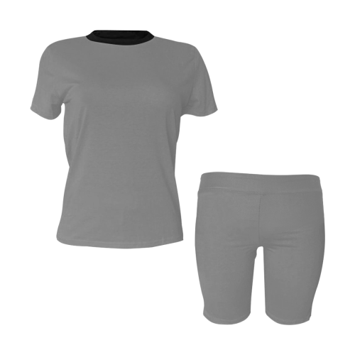 color grey Women's Short Yoga Set