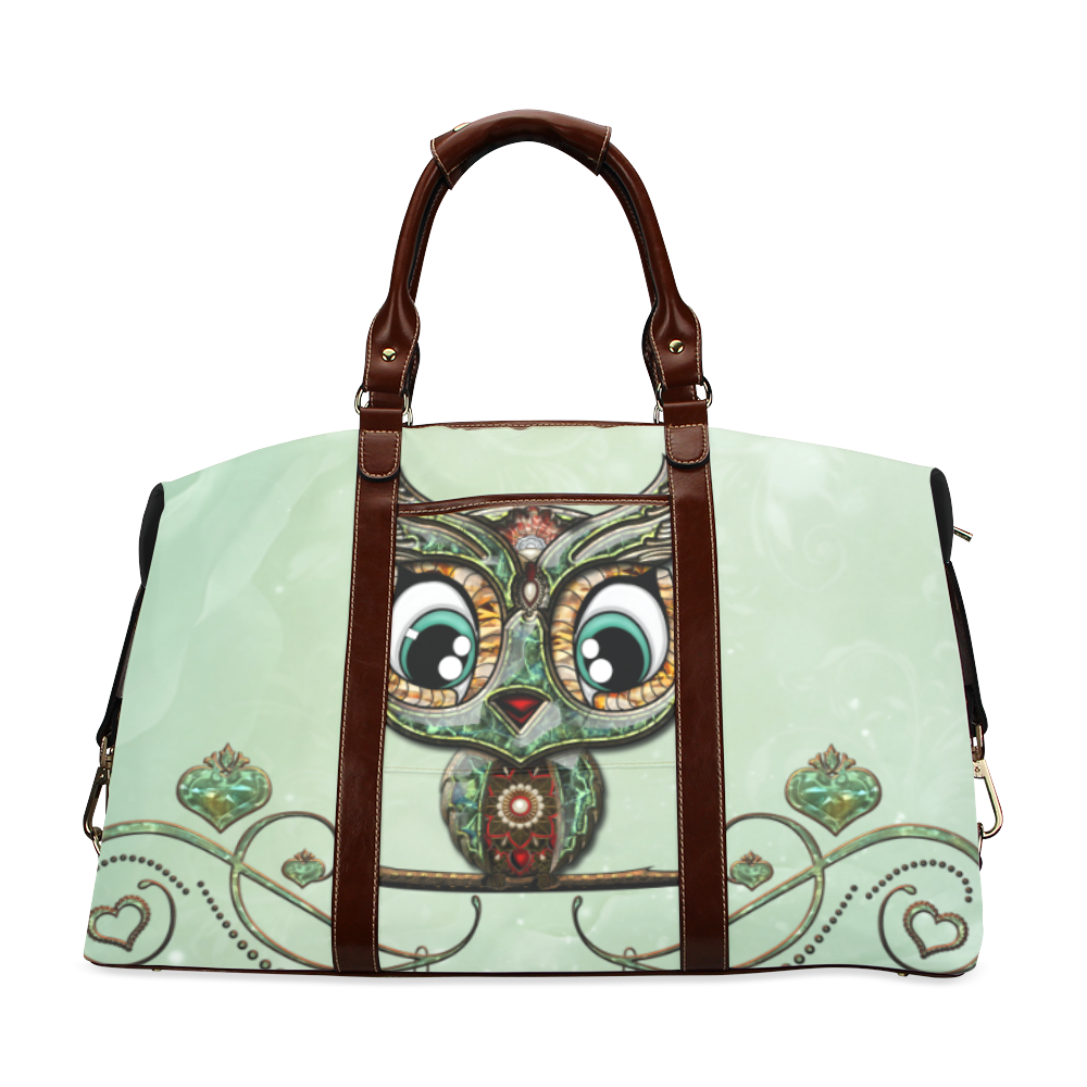 Cute little owl, diamonds Classic Travel Bag (Model 1643) Remake