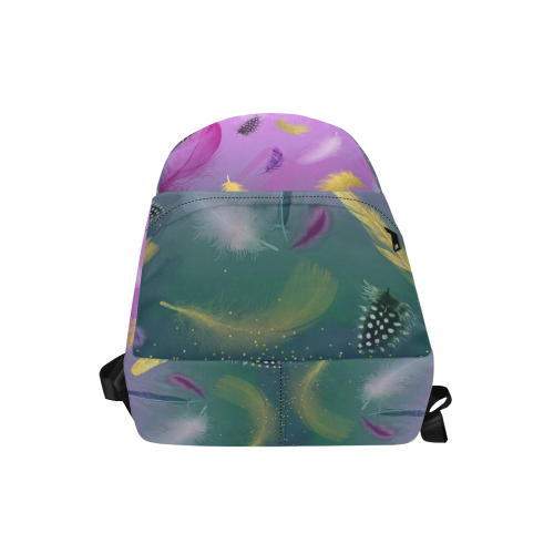 Dancing Feathers - Pink and Green Unisex Classic Backpack (Model 1673)