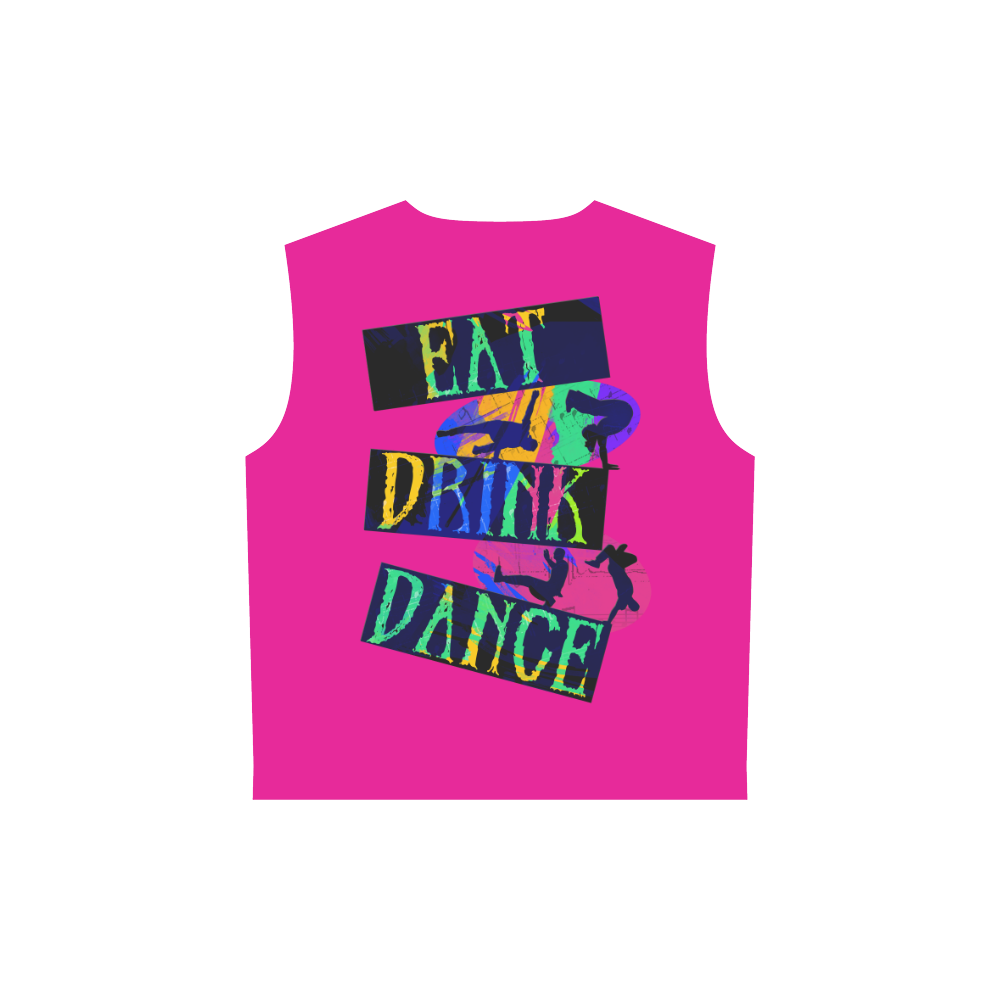 Break Dancing Colorful / Pink / Black All Over Print Sleeveless Hoodie for Women (Model H15)