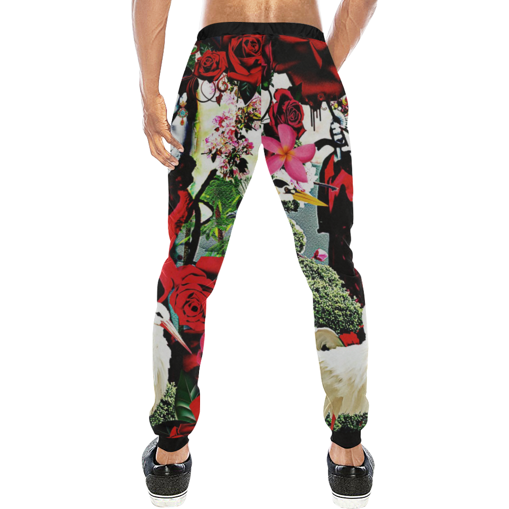 Oriental Woman In The Garden Design By Me by Doris Clay-Kersey Men's All Over Print Sweatpants (Model L11)
