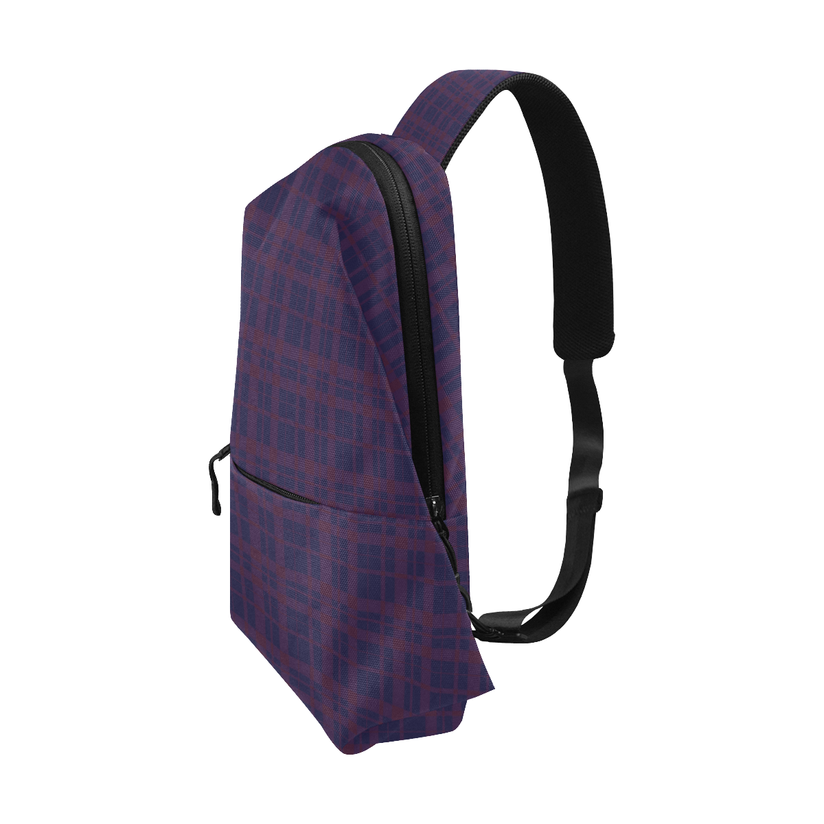 Purple Plaid Rock Style Chest Bag (Model 1678)