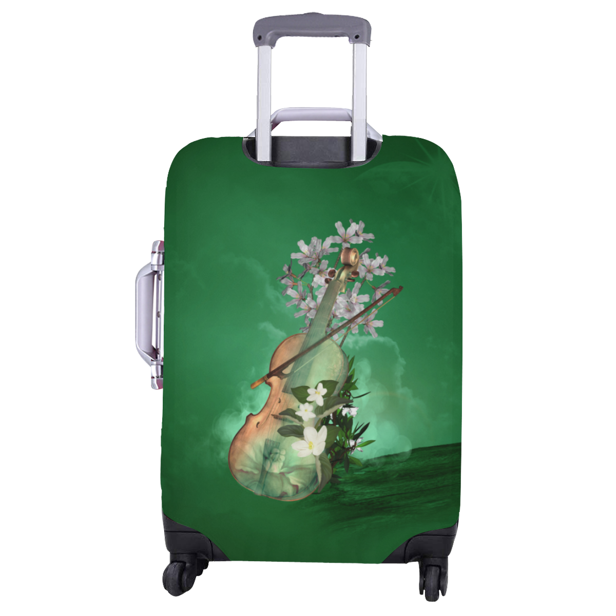 Violin with flowers Luggage Cover/Large 26"-28"