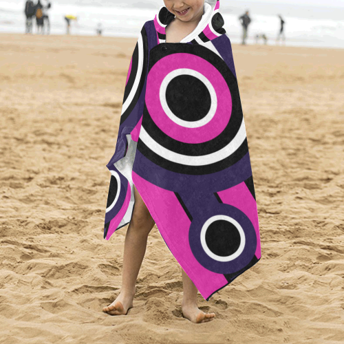 Pink Purple Tiki Tribal Kids' Hooded Bath Towels