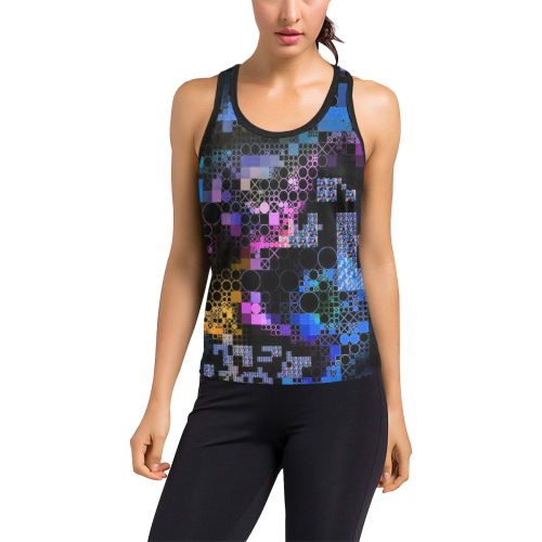 funny mix of shapes 1B by JamColors Women's Racerback Tank Top (Model T60)