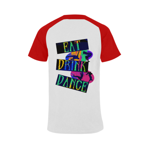 Break Dancing Colorful / Red Men's Raglan T-shirt (USA Size) (Model T11)