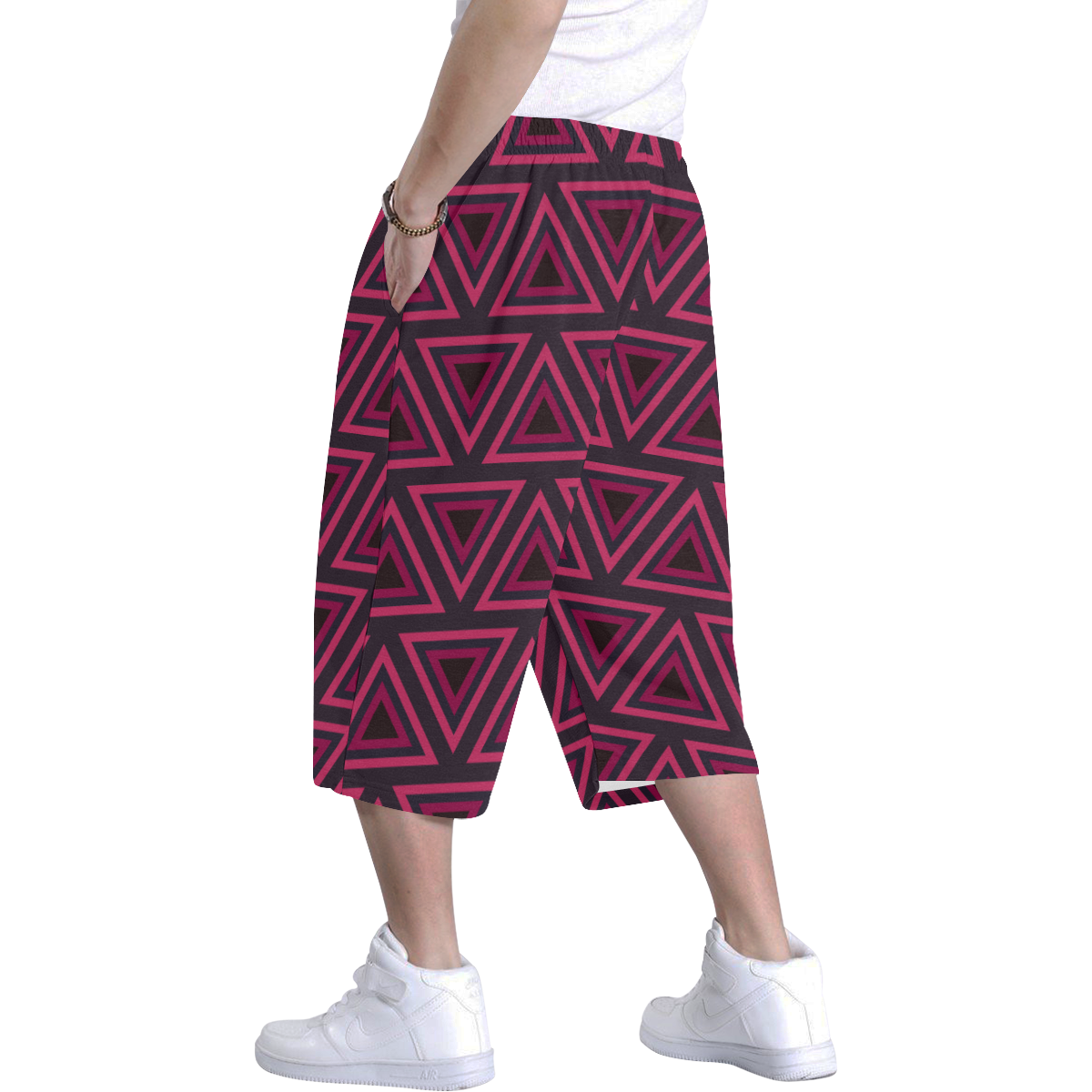 Tribal Ethnic Triangles Men's All Over Print Baggy Shorts (Model L37)