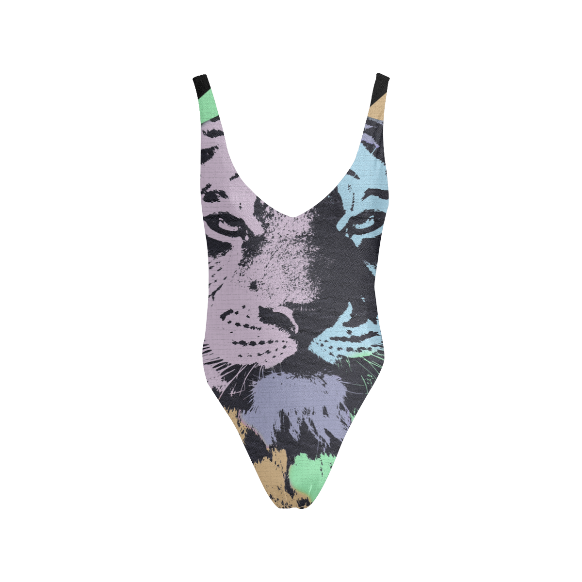 TIGER ART CAT SEXY Sexy Low Back One-Piece Swimsuit (Model S09)