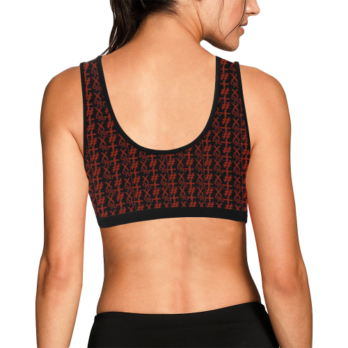 NUMBERS Collection Symbols Red Women's All Over Print Sports Bra (Model T52)