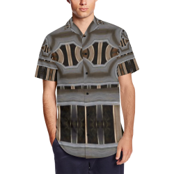Backyard Lumber Men's Short Sleeve Shirt with Lapel Collar (Model T54)