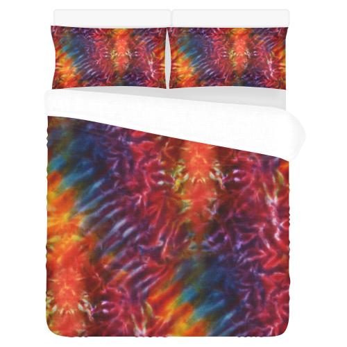 Vibrant Hippy Tie Dye 3-Piece Bedding Set