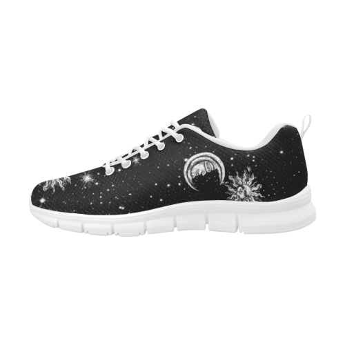 Mystic Stars, Moon and Sun Women's Breathable Running Shoes/Large (Model 055)
