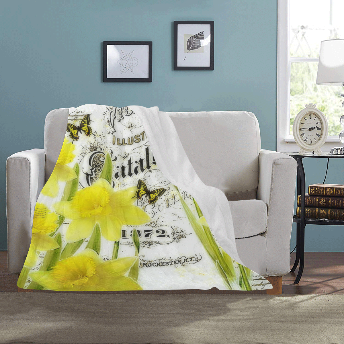 vintage daffodils Ultra-Soft Micro Fleece Blanket 30''x40''