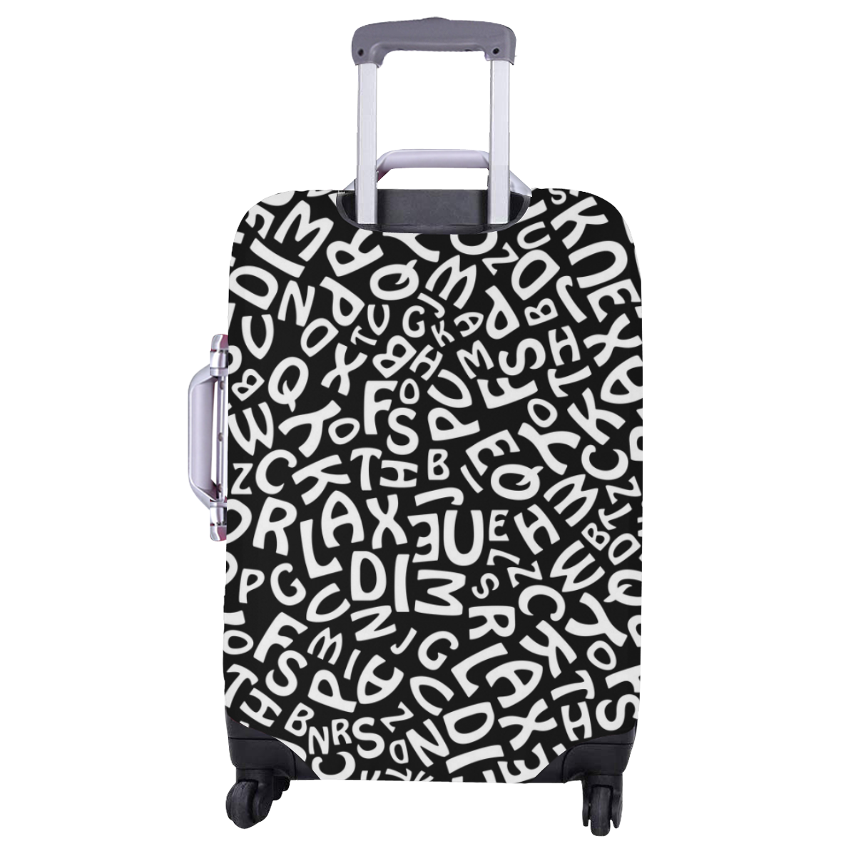 Alphabet Black and White Letters Luggage Cover/Large 26"-28"