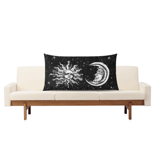 Mystic Moon and Sun Rectangle Pillow Case 20"x36"(Twin Sides)