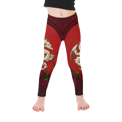 The dragon with roses Kid's Ankle Length Leggings (Model L06)