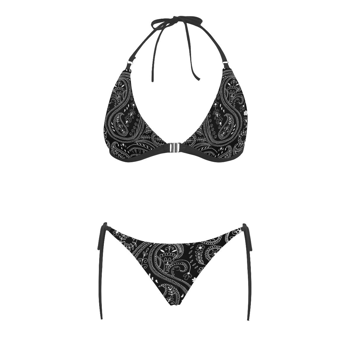 PAISLEY 7 Buckle Front Halter Bikini Swimsuit (Model S08)