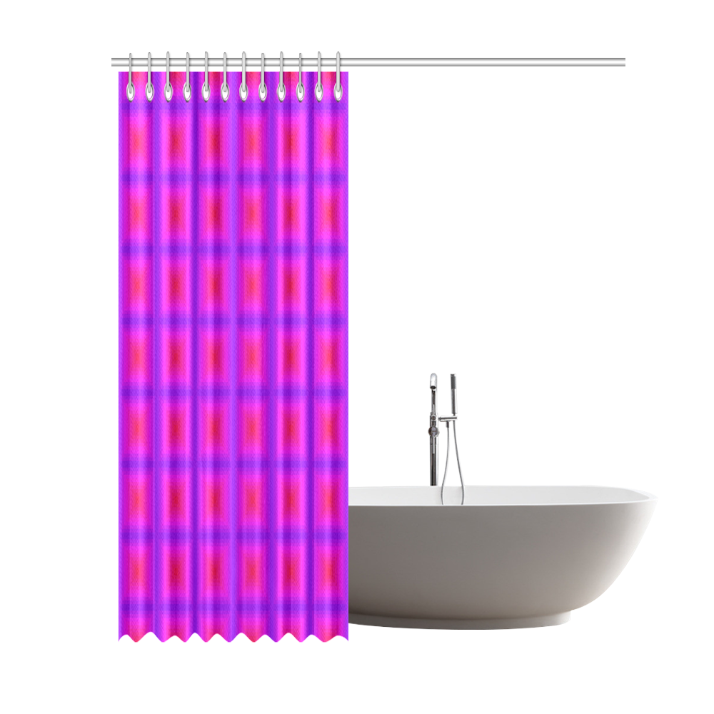 Pink purple multicolored multiple squares Shower Curtain 69"x84"