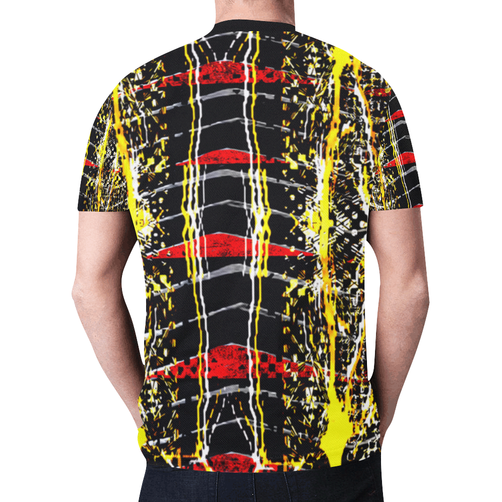 red and black lightniging in many layers by FlipStylez Designs New All Over Print T-shirt for Men (Model T45)