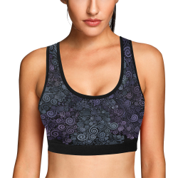 3d Psychedelic Ultra Violet Powder Pastel Women's All Over Print Sports Bra (Model T52)
