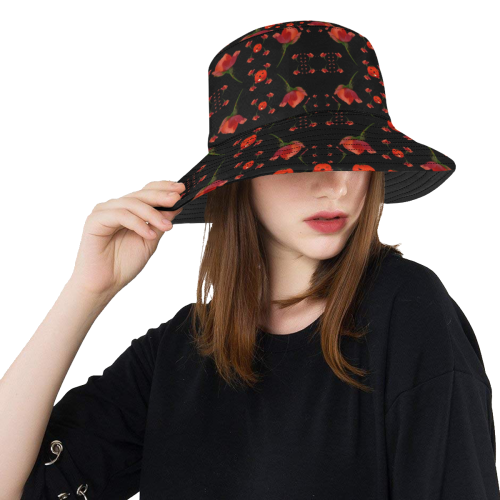 pumkins and roses from the fantasy garden All Over Print Bucket Hat