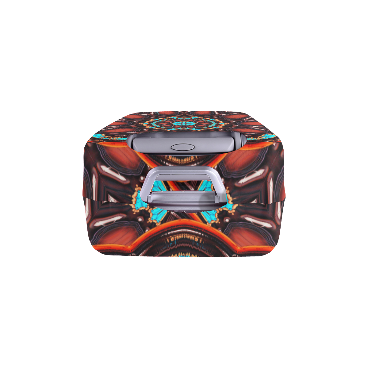 K172 Wood and Turquoise Abstract Luggage Cover/Large 26"-28"