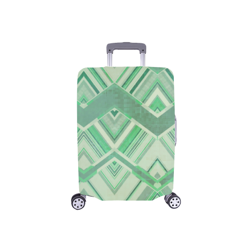 Mint Chevrons Luggage Cover/Small 18"-21"