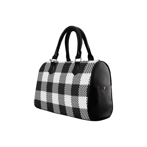 Blk/Wht Plaid Boston Handbag (Model 1621)