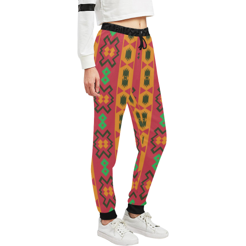 Tribal shapes in retro colors (2) Unisex All Over Print Sweatpants (Model L11)