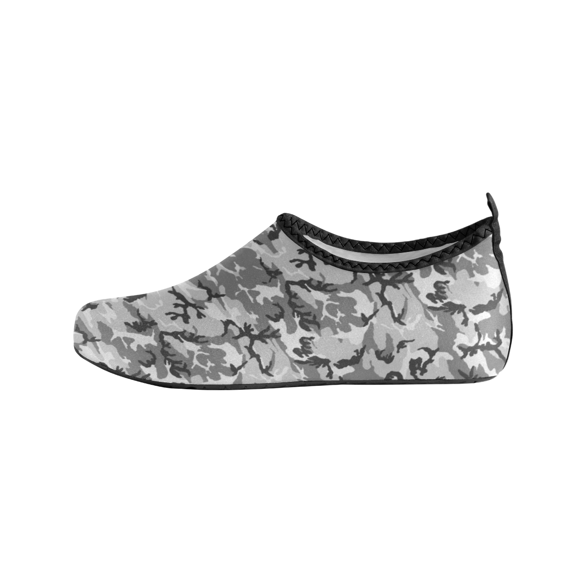 Woodland Urban City Black/Gray Camouflage Women's Slip-On Water Shoes (Model 056)