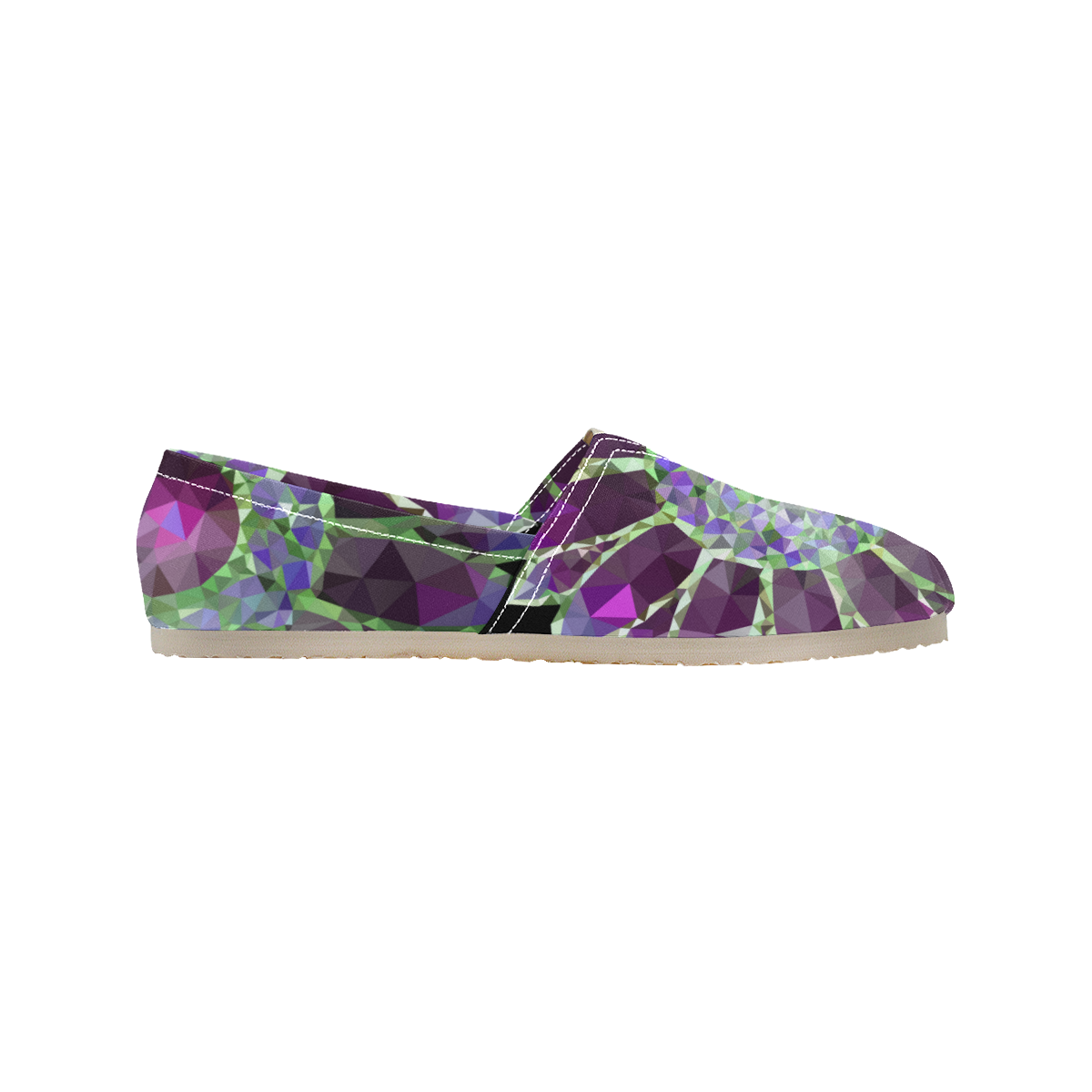 Purple, Violet Mosaic Flower Women's Classic Canvas Slip-On (Model 1206)